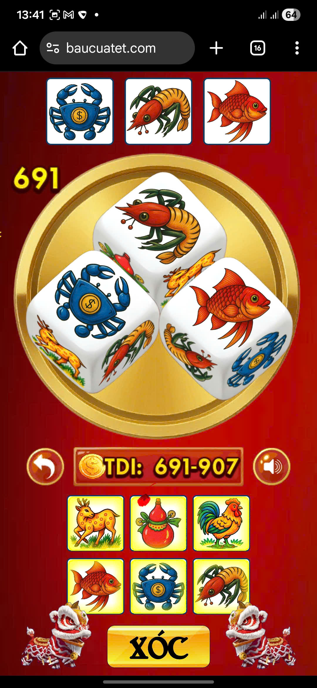 Bầu cua iphone giao diện trò chơi